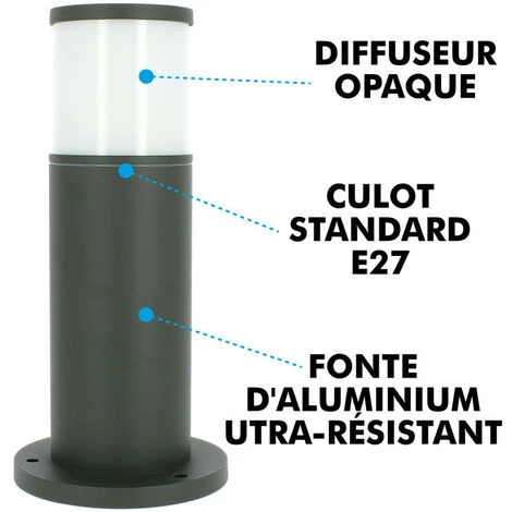 ARUM LIGHTING Lot 2 Bornes Extérieures Anthracite VERACRUZ Hauteur 35cm – Image 5