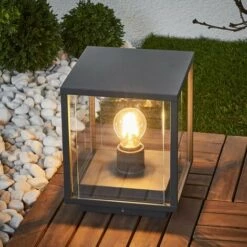 LUCANDE Luminaire Extérieur 'Annalea' En Aluminium - Gris Foncé, Transparent