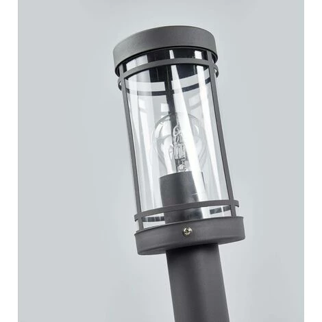 LAMPENWELT Luminaire Extérieur 'Djori' En Inox - Gris Foncé, Transparent – Image 4