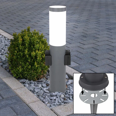 ETC-SHOP Lampadaire De Jardin à LED Lampadaire D'extérieur Avec Douilles Anthracite Avec Piquet De Sol, 11 W 1055lm 3000K, H 45 Cm