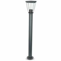 V-TAC Lampadaire De Jardin LED Avec Douille E27 (max 40W) En Acier Inoxydable H: 800mm Couleur Noire IP44