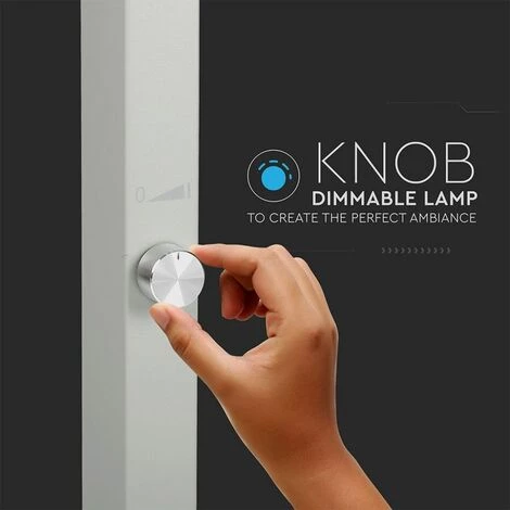 V-TAC Lampadaire LED 80W Interrupteur Rotatif à Double Faisceau Lumineux Couleur Argent H: 195cm 4000K Dimmable – Image 4