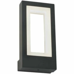 SEARCHLIGHT LIGHTING Searchlight Berlin Applique D'extérieur LED/porche Gris Foncé, Diffuseur Givré IP44 4000K