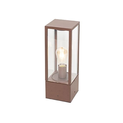 QAZQA Charlois - Lampe Sur Pied Extérieur Industriel - 1 Lumière - L 14 Cm - Brun Rouille - Rustique - Éclairage Extérieur - Brun Rouille