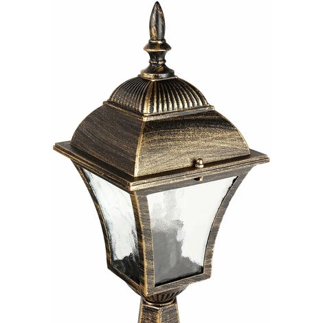 LICHT-ERLEBNISSE Lampe De Socle Rustique TOSCANA Extérieur Or Antique IP43 - Or Antique – Image 3
