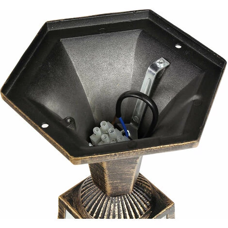 LICHT-ERLEBNISSE Lampe De Socle Rustique TOSCANA Extérieur Or Antique IP43 - Or Antique – Image 4