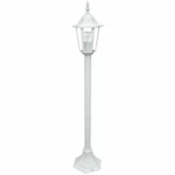INTEC LIGHT Borne MILANO 1xE27 H.1 Mètre IP44 En Fonte D'Aluminium Blanc Et Diffuseur En Verre