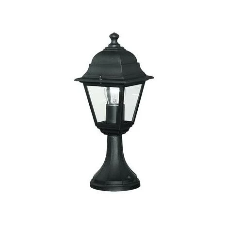 INTEC LIGHT Borne ROMA 1xE27 H.39cm IP44 En Fonte D'Aluminium Noir Et Diffuseur En Verre – Image 2