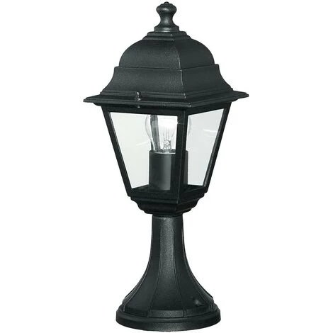 INTEC LIGHT Borne ROMA 1xE27 H.39cm IP44 En Fonte D'Aluminium Noir Et Diffuseur En Verre – Image 3