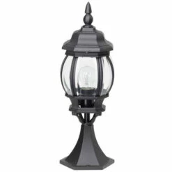 BRILLIANT - ISTRIA Borne Extérieure - Coloris Noir - Aluminium/verre E27 1x60W