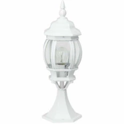 BRILLIANT - ISTRIA Borne Extérieure - Coloris Blanc - Aluminium/verre E27 1x60W