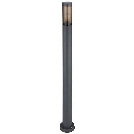 ETC-SHOP Borne Lumineuse D'éclairage Extérieur Lampes De Jardin Anthracite IP44, Lampadaire Patio Balcon, Acier Inoxydable Fumé, 1x Douille E27, DxH 12,7x110cm – Image 2