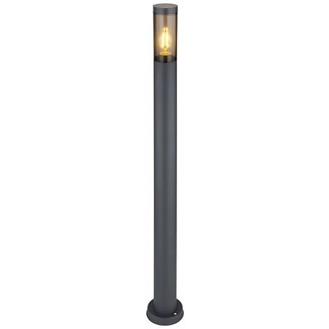 ETC-SHOP Borne Lumineuse D'éclairage Extérieur Lampes De Jardin Anthracite IP44, Lampadaire Patio Balcon, Acier Inoxydable Fumé, 1x Douille E27, DxH 12,7x110cm – Image 4