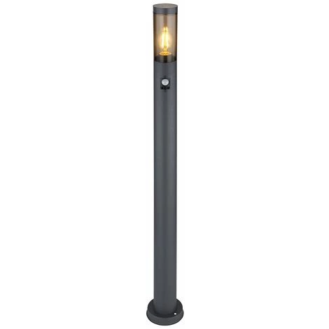 ETC-SHOP Borne Lumineuse Détecteur De Mouvement éclairage Extérieur Lampes De Jardin Anthracite IP44, Lampadaire Patio Balcon, Acier Inoxydable Couleur Fumée, 1x Douille E27, DxH 12,7x110cm – Image 4