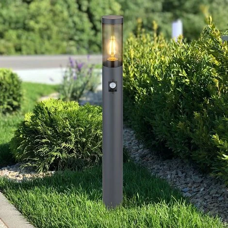 ETC-SHOP Eclairage De Chemin, Détecteur De Mouvement, Lampadaire, Lampadaire, Lampes De Jardin, Anthracite IP44, Lampadaire, Terrasse, Balcon, Acier Inoxydable Couleur Fumée, 1x Douille E27, DxH 7,6x80cm – Image 3