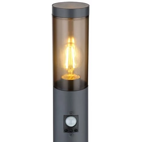 ETC-SHOP Eclairage De Chemin, Détecteur De Mouvement, Lampadaire, Lampadaire, Lampes De Jardin, Anthracite IP44, Lampadaire, Terrasse, Balcon, Acier Inoxydable Couleur Fumée, 1x Douille E27, DxH 7,6x80cm – Image 4