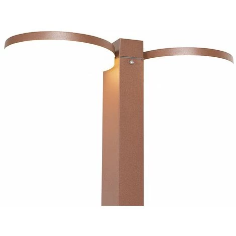 QAZQA Esmee - LED Lampe Sur Pied Extérieur Moderne - 2 Lumière - L 16 Cm - Brun Rouille - Moderne - Éclairage Extérieur - Brun Rouille – Image 2