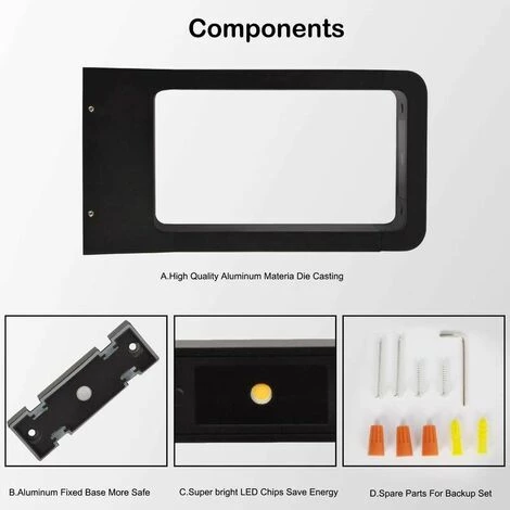 Dontodent Borne Lumineuse Prise Electrique LED 7W 3000k IP65 Terrasse Eclairage Exterieure Jardin Lampe Noir Design Blanc Chaud Luminaire Etanche Deco Ip65 – Image 4