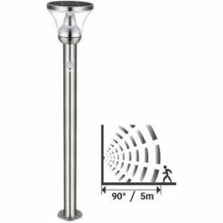 ARLUX POTELET SOLAIRE LED À DÉTECTION BASTIDE 6W 600LM 4000K 96CM INOX - 500566