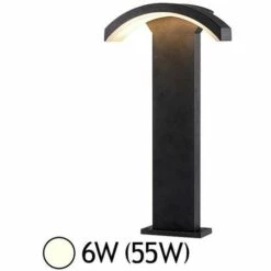 MIIDEX LIGHTING Potelet Curviligne LED 6W (55W) IP54 Blanc Jour 4000°K Anthracite