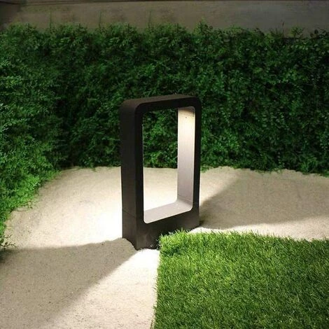 FR-LIFE Borne Lumineuse Prise Electrique LED 7W 3000k IP65 Terrasse Eclairage Exterieure Jardin Lampe Noir Design Blanc Chaud Luminaire Etanche Deco, BR-Vie – Image 2