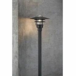 LØNSTRUP 32 Potelet Acier Galvanisé Et Verre Noir E27 - Nordlux 71428003