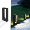 THSINDE THSIDNE Borne Lumineuse Prise Electrique LED 7W 3000k IP65 Terrasse Eclairage Exterieure Jardin Lampe Noir Design Blanc Chaud Luminaire Etanche Deco Ip65